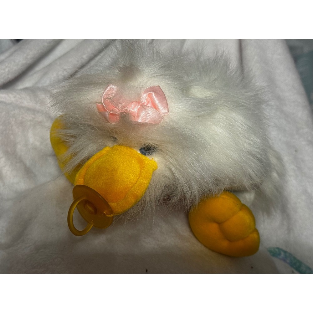 Vintage Ganz Googles Susie White Plush Duck with Pacifier and Original Tag 80s